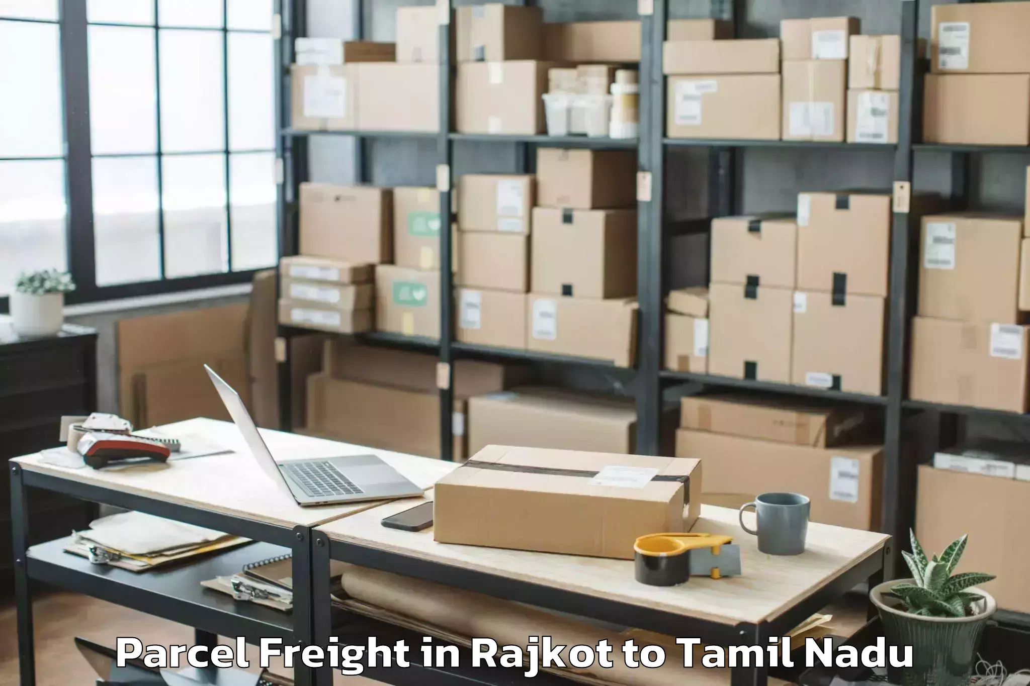 Easy Rajkot to Thanjavur Airport Tjv Parcel Freight Booking